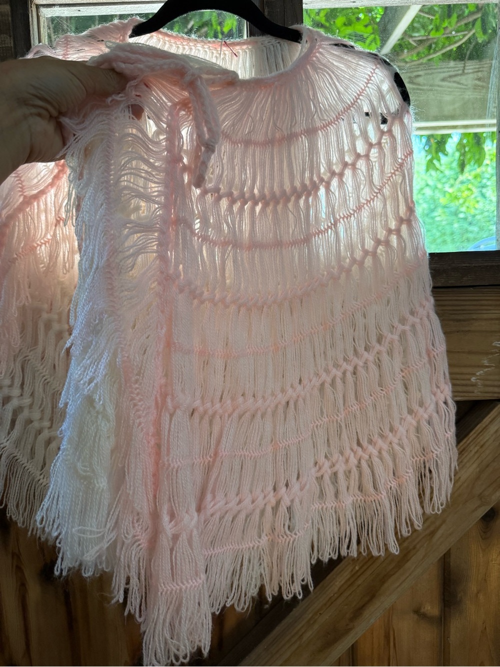 Unique Vintage Pink And Cream Knit Top View 3